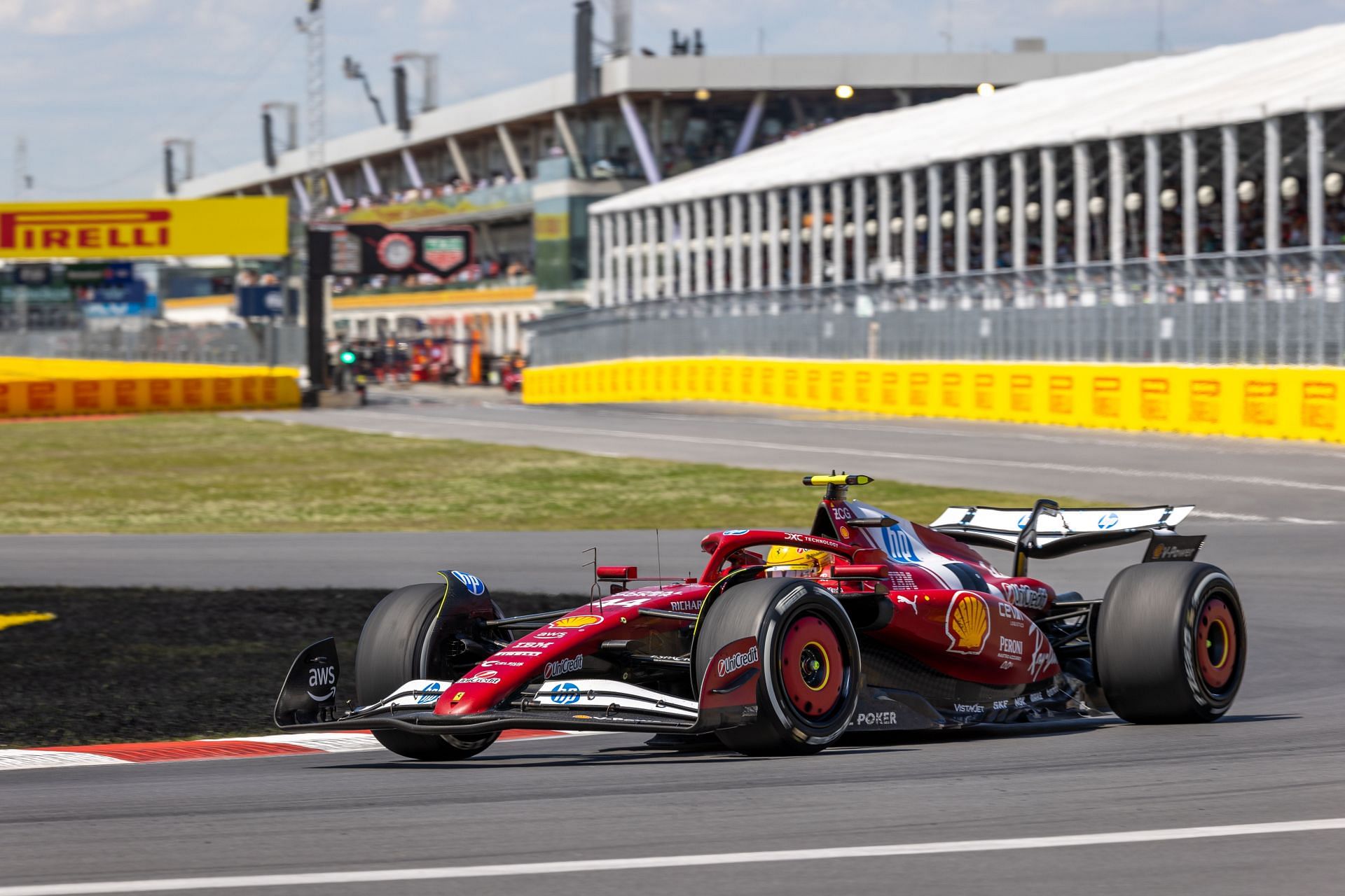Lewis Hamilton of the UK drives the (44) Scuderia Ferrari HP SF-25 Ferrari during the Formula 1 Pirelli Grand Prix Du Canada in Montreal, Canada,- Source: Getty